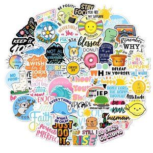 68pcs inspirational stickers for laptop hydroflask